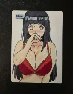 Magic MTG Altered Island / Land Card | Original Hand Painted & Color Anime Girl - Image 1