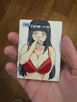 Magic MTG Altered Island / Land Card | Original Hand Painted & Color Anime Girl - Image 3