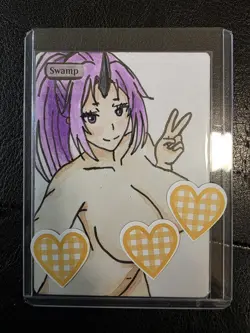 Magic MTG Altered Swamp / Land Card | Original Hand Drawn & Colored Anime Girl - Image 1
