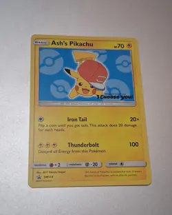 Ash's Pikachu SM114 Sun & Moon Black Star Promo Card - Image 1