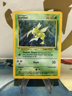 Scyther 10/64 Pokemon Jungle Unlimited Holo Rare Card WOTC LP - Image 1