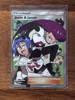 Pokemon TCG Hidden Fates Trainer Jesse and James Ultra Rare Full Art Card 68/68 - Image 1