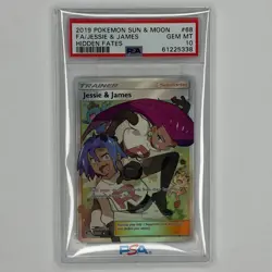 Pokemon Jessie & James Full Art Trainer Card 68/68 Hidden Fates - PSA 10 - Image 1