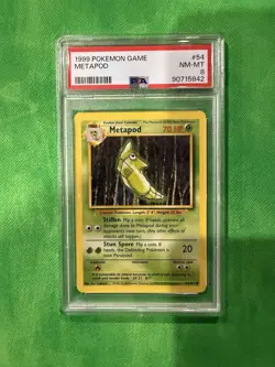 1999 Pokemon Game Metapod #54 PSA 8 NM-MT Vintage Graded Card - Image 1