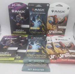 Magic The Gathering Sleeved Booster 9x Pack Bundle (Play/Set) MTG [New] - Image 1