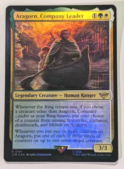 Aragorn, Company Leader Lord of the Rings FOIL - MTG RARE - Image 1