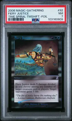 FIERY JUSTICE Timeshifted Foil PSA 7 MTG [Nostalgium] - Image 1