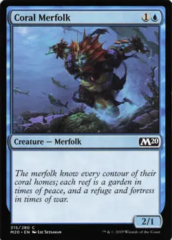 Coral Merfolk C Core Set 2020 # 315 NM - Image 1
