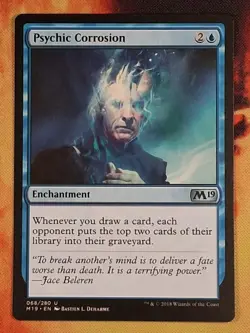Magic: The Gathering Psychic Corrosion Core Set 2019 Uncommon Enchantment Blue - Image 1