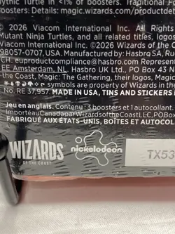 Magic The Gathering Teenage Mutant Ninja Turtles Tin 3 Boosters Raphael New - Image 4