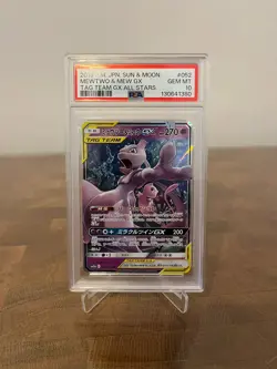 Mewtwo & Mew GX PSA 10 2019 Pokemon Tag Team GX All Stars 052/173 Japanese - Image 1
