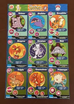 POKEMON Trivia 1999 Burger King Master Trainer Collector Set COMPLETE UNCUT 1-20 - Image 2