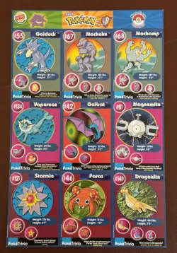 POKEMON Trivia 1999 Burger King Master Trainer Collector Set COMPLETE UNCUT 1-20 - Image 5