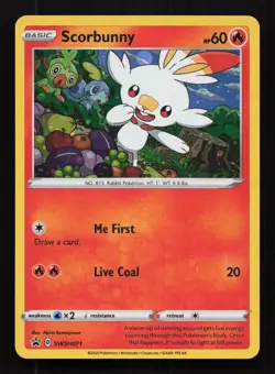 Pokemon Card Scorbunny SWSH071 Black Star Promo Near Mint - Image 1