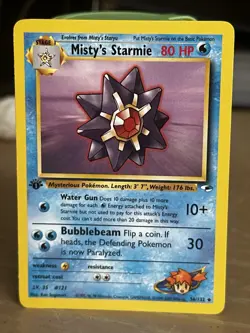 Pokemon Misty's Starmie Gym Heroes 1st Edition Uncommon 56/132 80 HP English - Image 1