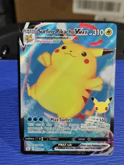 Pokemon Surfing Pikachu VMAX 009/025 Celebrations Ultra Rare Holo NM - Image 1