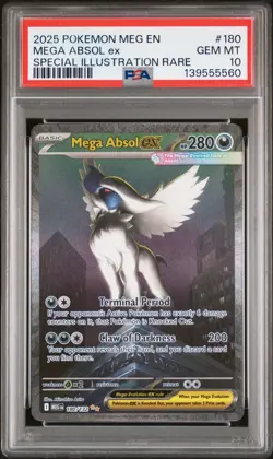 2025 POKEMON MEG EN-MEGA EVOLUTION #180 MEGA ABSOL EX PSA 10 - Image 1