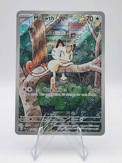 2025 Pokemon Meowth Phantasmal Flames Holo Illustration Rare 106/094 - Image 1
