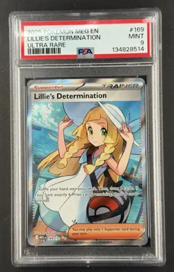 2025 POKEMON MEG EN-MEGA EVOLUTION ULTRA RARE #169 LILLIE'S DETERMINATION PSA 9 - Image 1