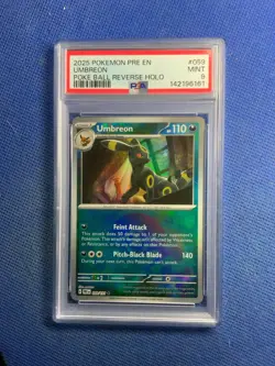 2025 Pokemon Pre En-Prismatic Evolutions #059 Umbreon PSA 9 - Image 1
