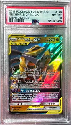 Pokemon Garchomp & Giratina GX 146/236 Sm-Unified Minds Ultra Rare Holo PSA 8 - Image 2