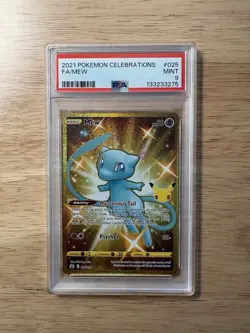 PSA 9 2021 Pokemon Celebrations Full Art Mew 025/025 Secret Rare Mint - Image 1