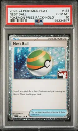 2023 Pokemon Pokemon Play! Prize Pack series #181 Nest Ball Holo PSA 10 - Image 1