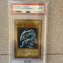 Yu-Gi-Oh! 2002 Blue-Eyes White Dragon SDK-001 Ultra Rare PSA 6 EX-MT - Image 1