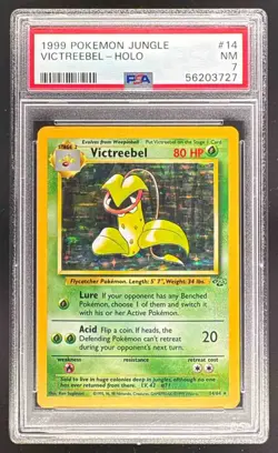 56203727 Victreebel 1999 Pokemon Jungle #14 Holo PSA 7 - Image 1
