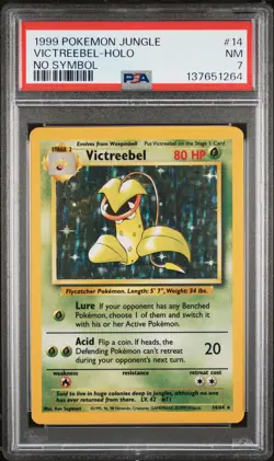 1999 POKEMON JUNGLE NO SYMBOL #14 VICTREEBEL-HOLO PSA 7 - Image 1