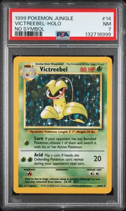 1999 POKEMON JUNGLE NO SYMBOL #14 VICTREEBEL-HOLO PSA 7 - Image 1
