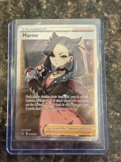 Pokemon Marnie Trainer Card TCG Full Art Sword & Shield 200/202 - Image 3