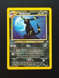 Pokemon TCG Umbreon Neo Discovery Holo Card 13/75 Unlimited Rare 2001 13/75 - Image 1