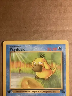 Psyduck Pokemon Card Fossil 53/62 1st Edition HP - Image 3