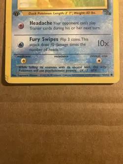 Psyduck Pokemon Card Fossil 53/62 1st Edition HP - Image 4