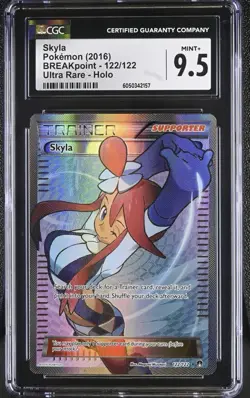 CGC 9.5 MINT+ Skyla 2016 BREAKpoint 122/122 Ultra Rare Holo Pokemon Card - Image 1