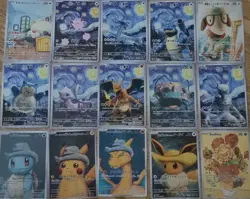15 Van Gogh Pokemon Fan Art Cards Pikachu, Eevee, Charizard - New Condition - Image 1