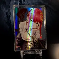 Makima Waifu Trading Card Chainsaw Man ZR Flash Gold Foil Signed Anime Waifu - Image 2