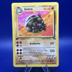 Pokemon Cards: Fossil 1st Edition Uncommon: Golem 36/62 - Image 1