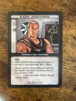 Battletech CCG TCG Trading Card Game Rare Limited Ed Bjorn Jorgennson - Image 1