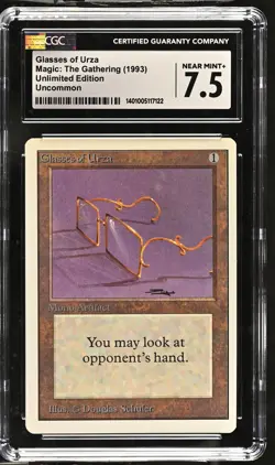 GLASSES OF URZA Unlimited U CGC 7.5 MTG [Nostalgium] - Image 1