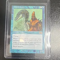 Wizards Gilded Drake Urza's Saga Regular Rare 76/350 Blue Bob Eggleton - Image 1