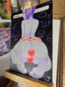 MAGIC MTG Hand Painted Altered Swamp - RAVEN Teen Titans 18+ Art - - Image 3