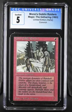 MONS'S GOBLIN RAIDERS Alpha C CGC 5 MTG [Nostalgium] - Image 1