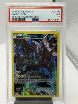 2015 Pokemon Zekrom Full Art Black Star Promos XY76 PSA 7 NM - Image 1