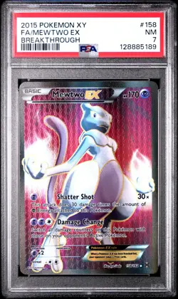 2015 POKEMON XY BREAKTHROUGH MEWTWO EX #158 PSA 7 NEAR MINT #128885189 - Image 1