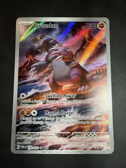 Pokemon Groudon 199/182 SV04: Paradox Rift Illustration Rare Holo English - Image 1