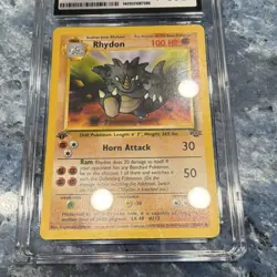 Pokemon Rhydon Jungle 1st Edition 45/64 Uncommon Stage 1 100 HP 1999 CGC 4.5 - Image 1