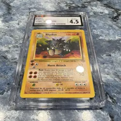 Pokemon Rhydon Jungle 1st Edition 45/64 Uncommon Stage 1 100 HP 1999 CGC 4.5 - Image 2