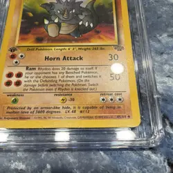 Pokemon Rhydon Jungle 1st Edition 45/64 Uncommon Stage 1 100 HP 1999 CGC 4.5 - Image 3